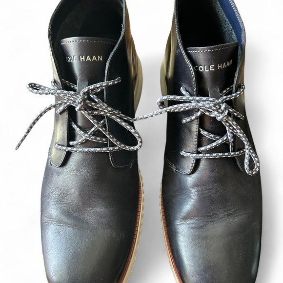 Cole Haan Navy Chukka Boots with White Sole - Picture 3 of 10